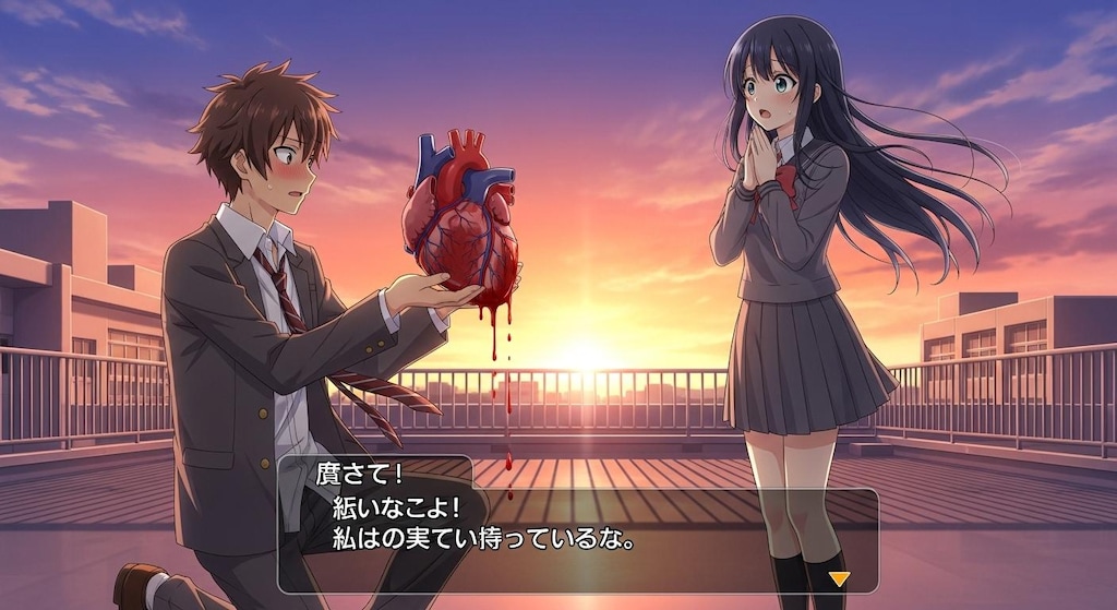 不適切な物を手に告白