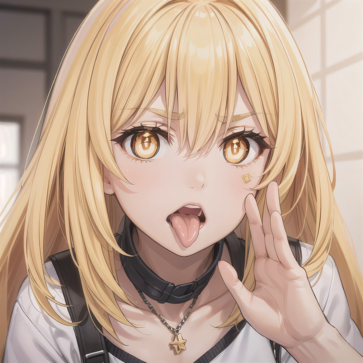 金髪ロングの舌出し少女８ | の人気AIイラスト・グラビア