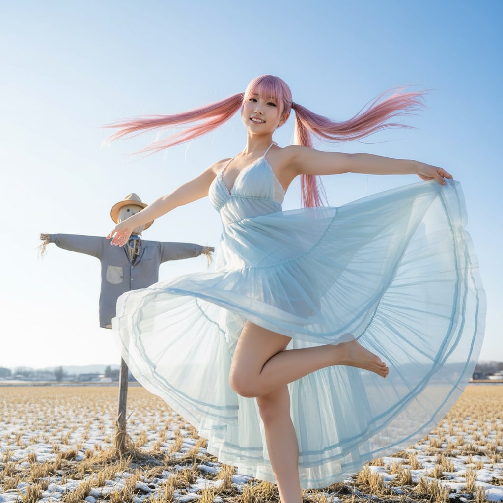 ももツイさん。案山子