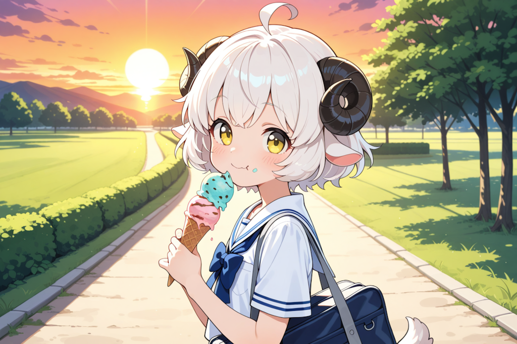 下校中のメイちゃん