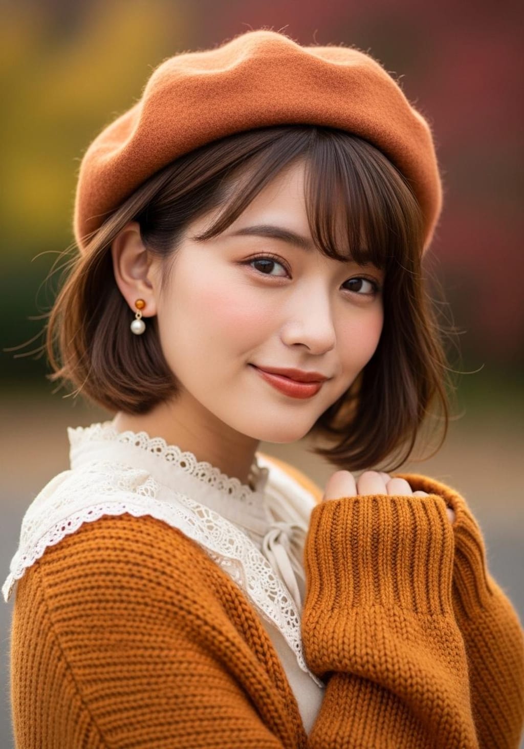ベレー帽と秋色女子《Flow使ってみたんだもん》