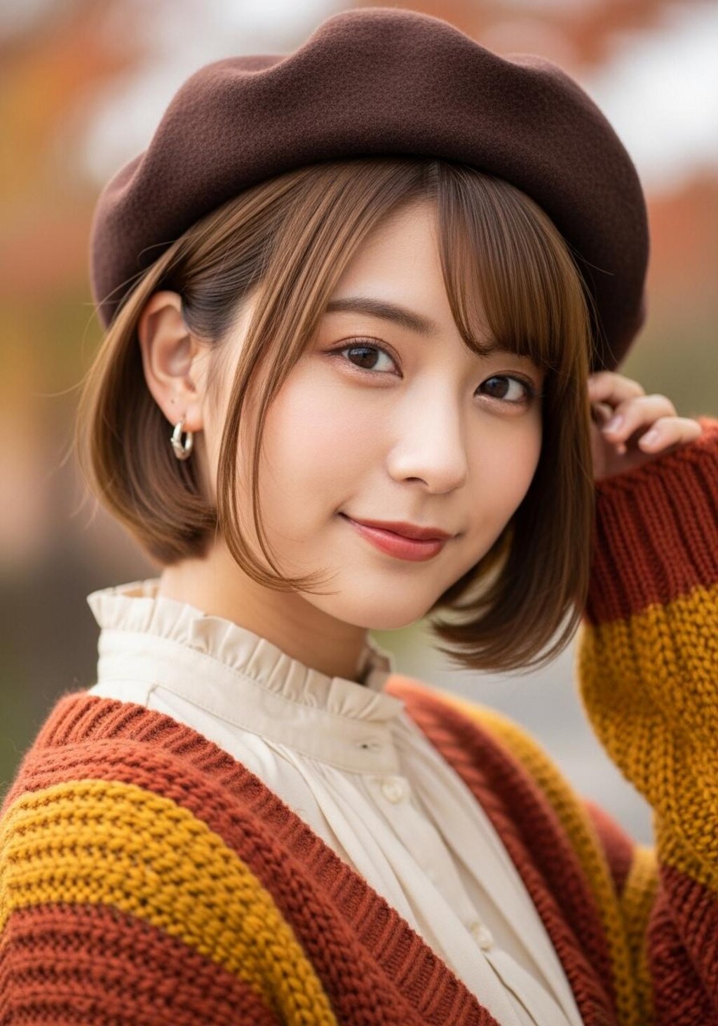 ベレー帽と秋色女子《Flow使ってみたんだもん》