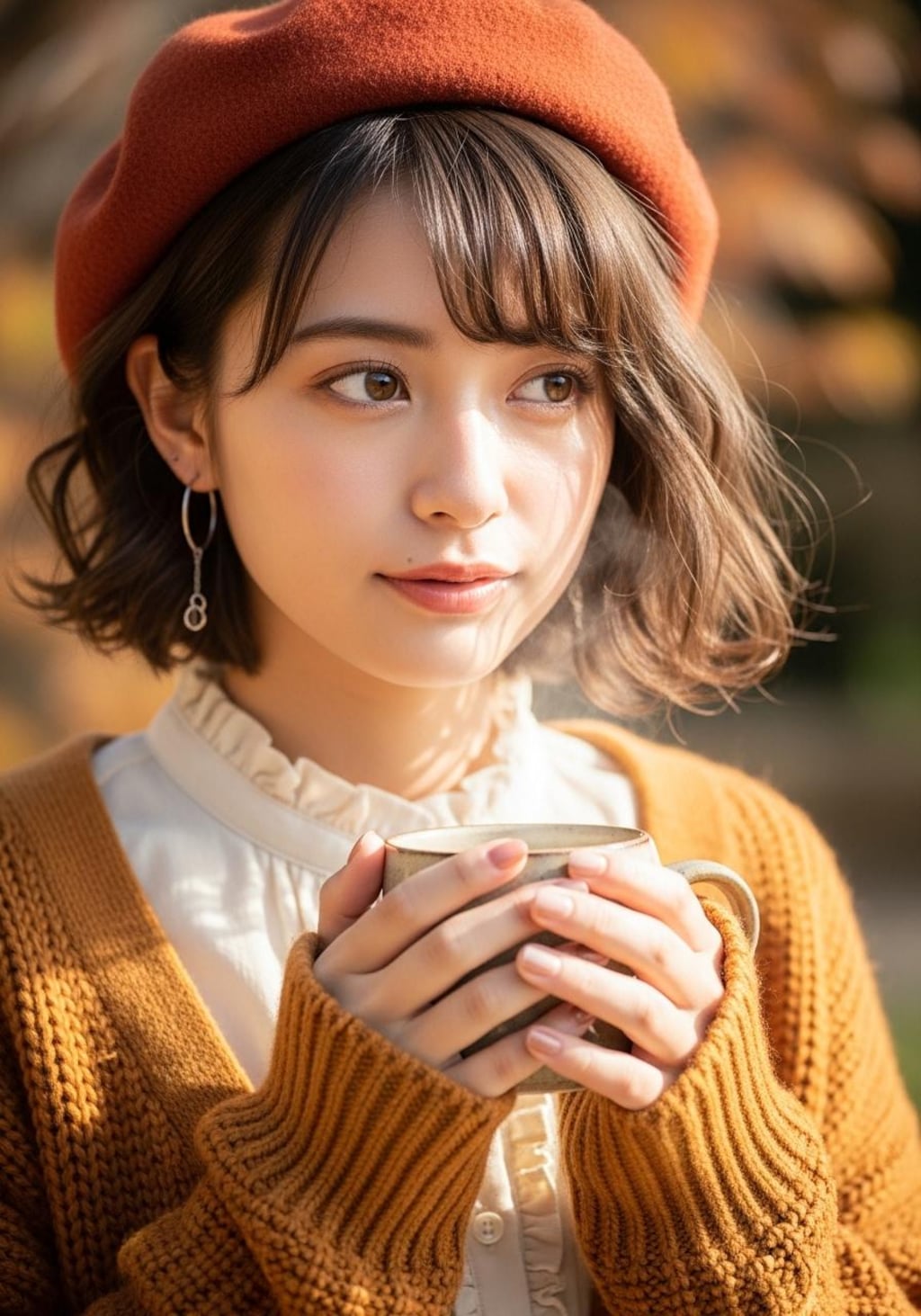 ベレー帽と秋色女子《Flow使ってみたんだもん》