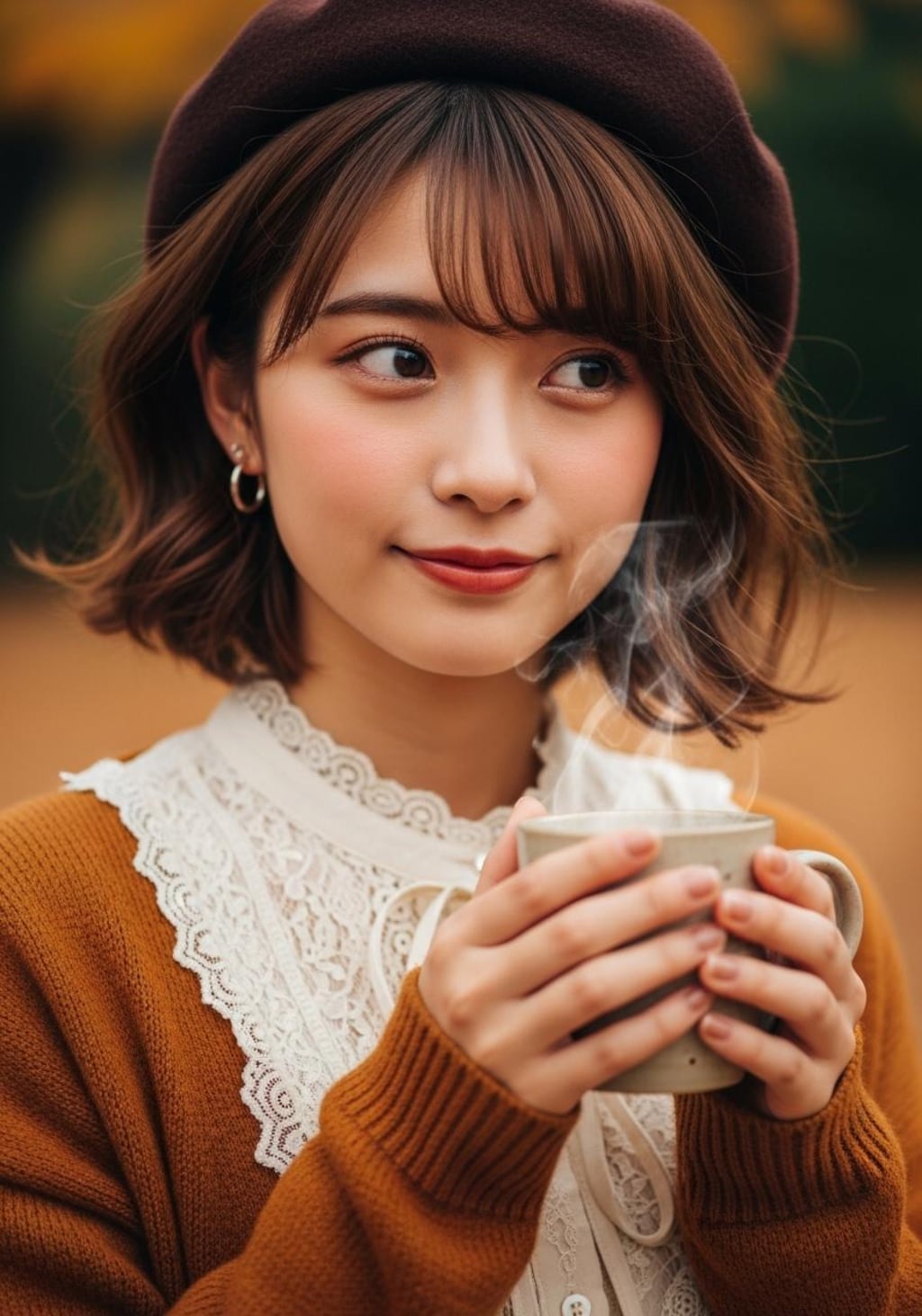 ベレー帽と秋色女子《Flow使ってみたんだもん》