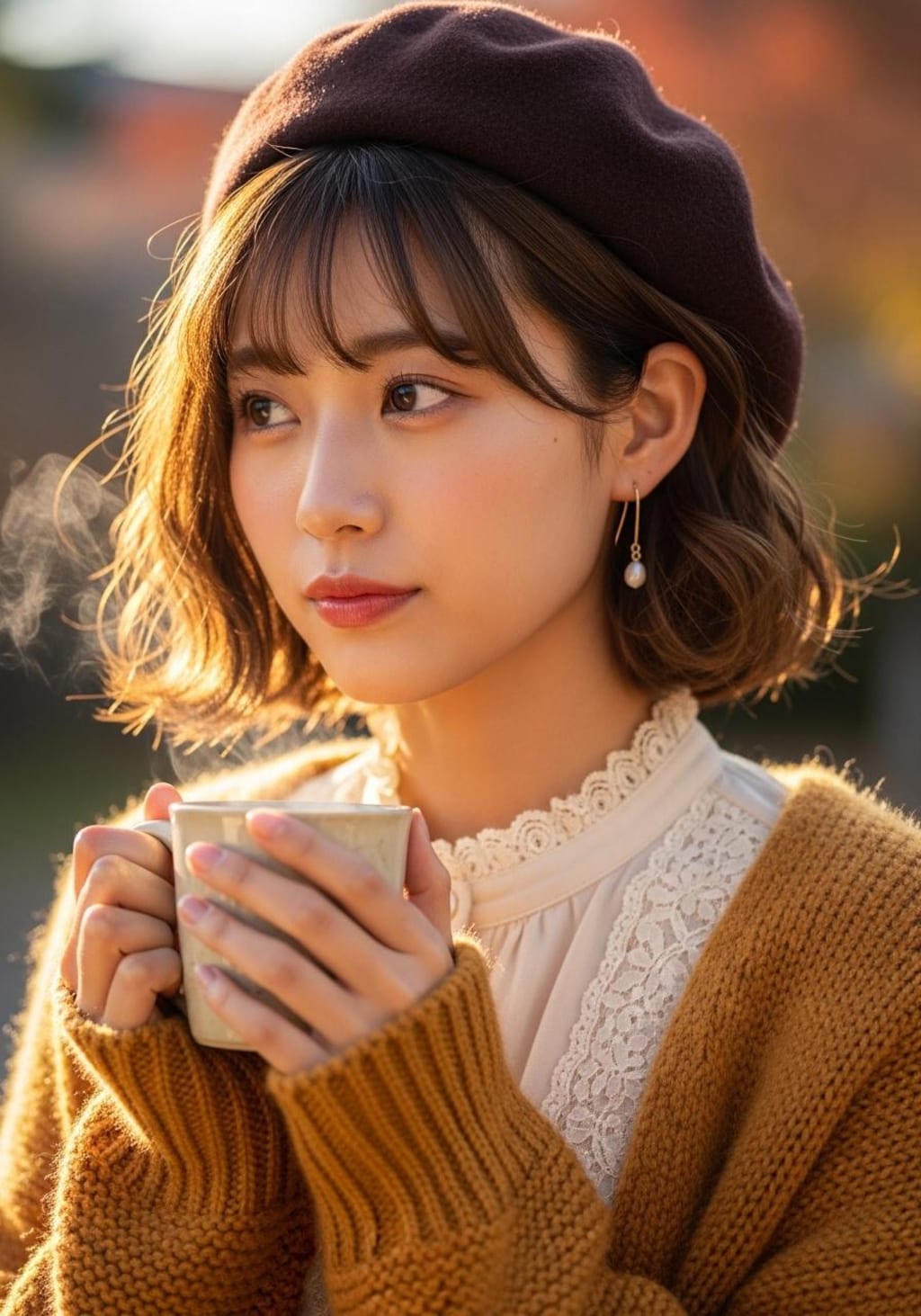 ベレー帽と秋色女子《Flow使ってみたんだもん》
