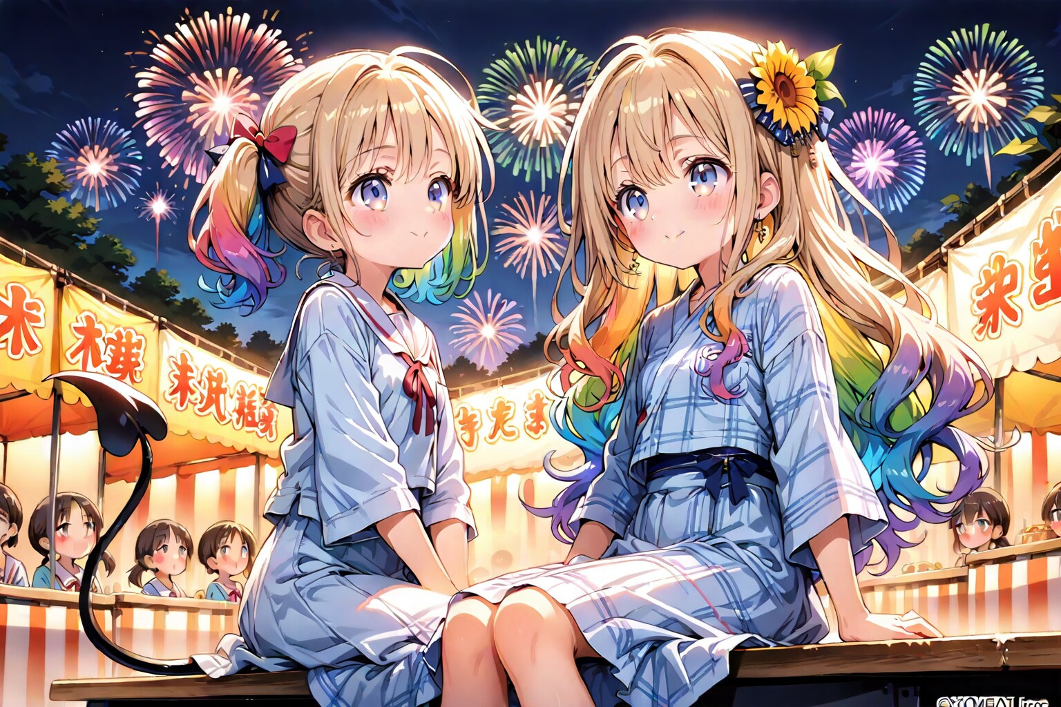 【LARIMAR】夏祭り | の人気AIイラスト・グラビア