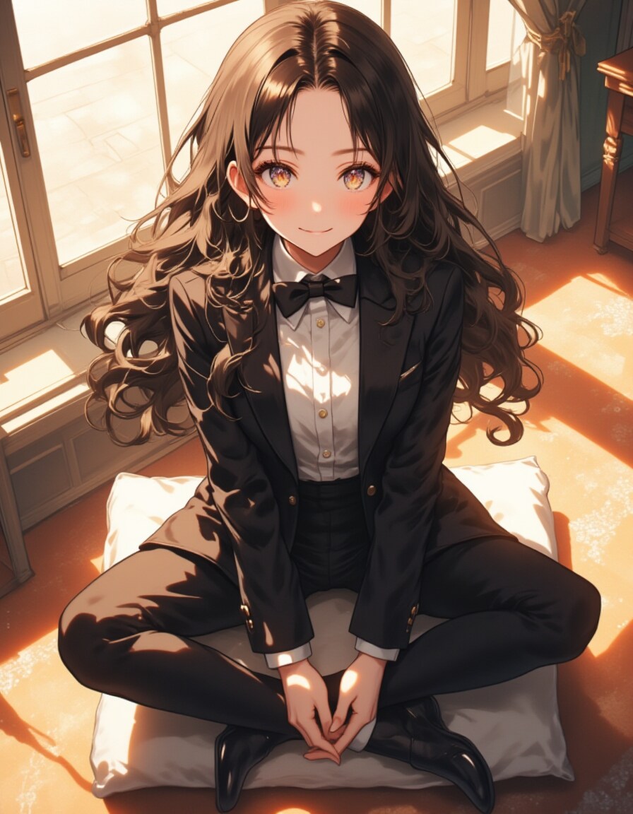 クール＆フェミニン、黒のタキシードを纏う少女