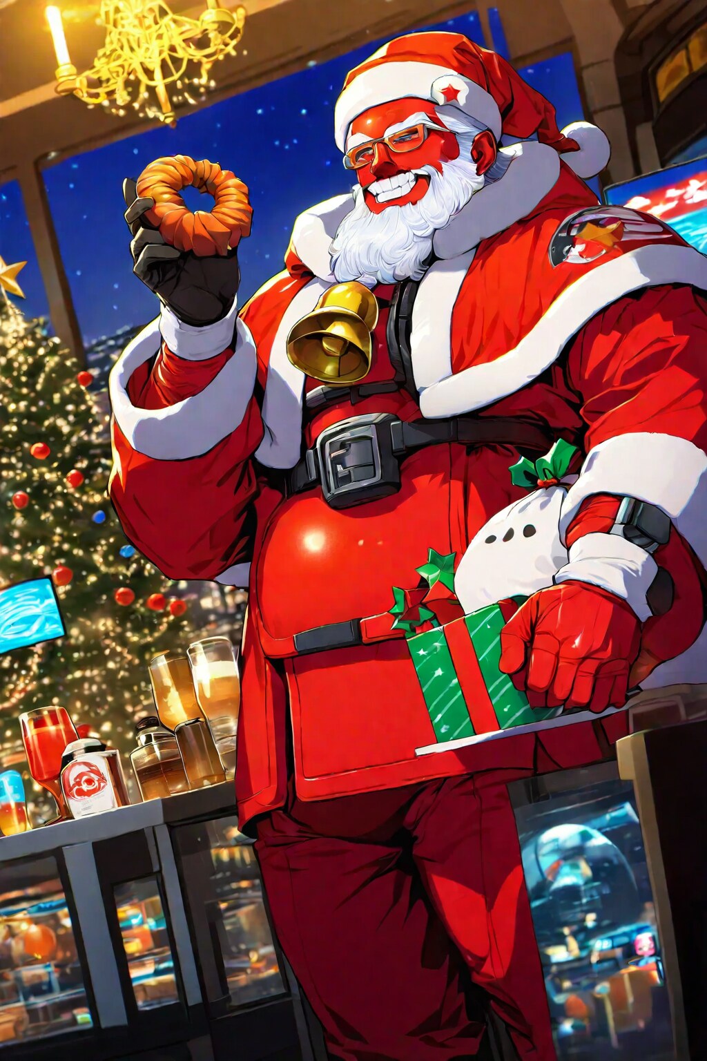 [　punakasvoinen joulupukki　]