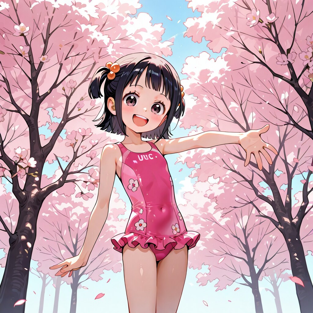 桜モチーフな水着