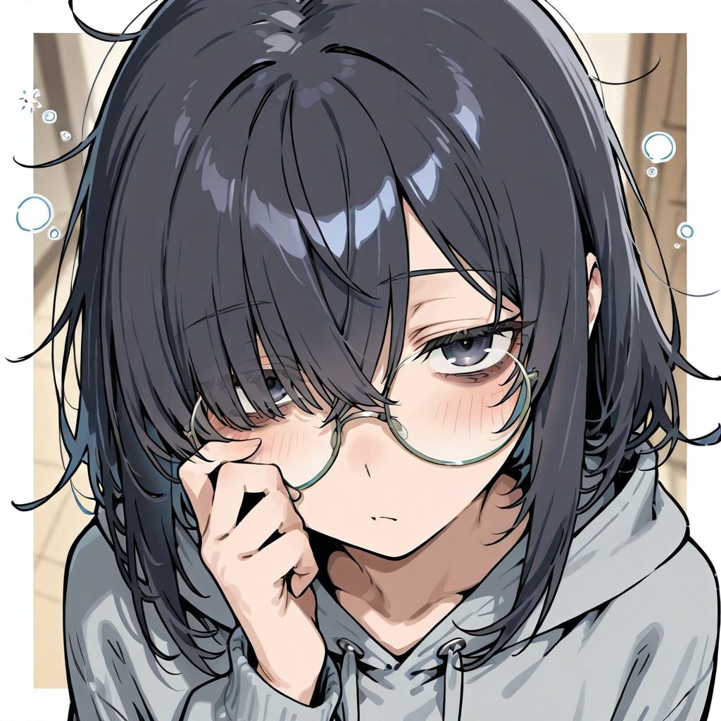 寝不足メカクレちゃん