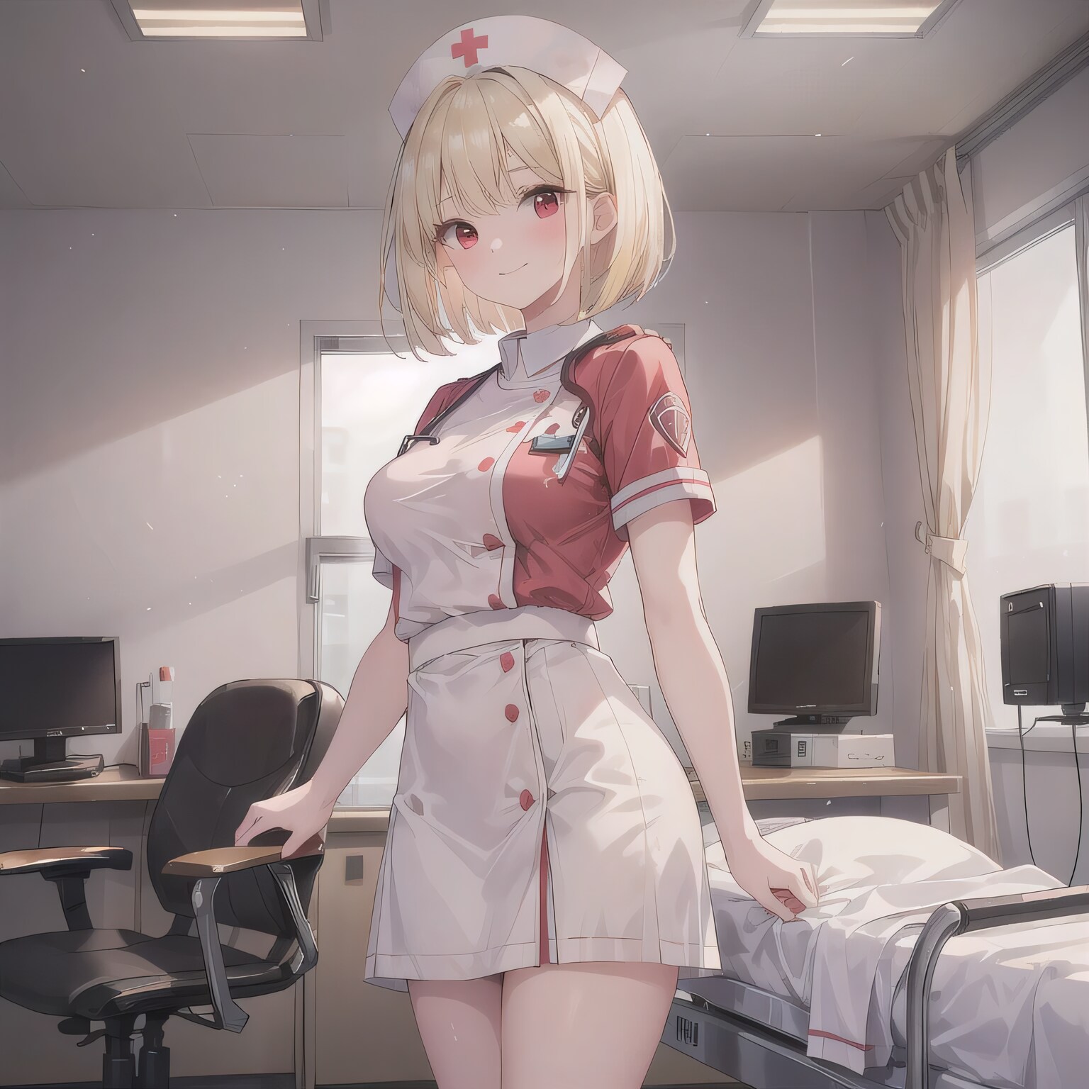 金髪ボブで白衣の少女５ | の人気AIイラスト・グラビア