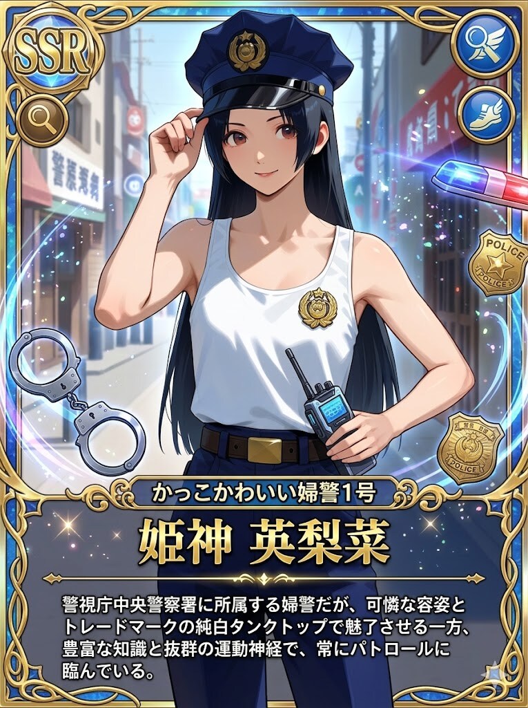 かっこかわいい婦警姫神英梨菜のSSRカード