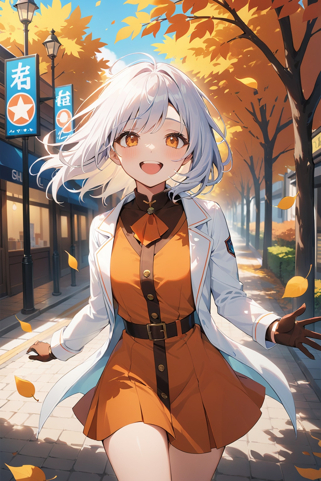 紅葉の中駆け足で病院に戻るマッドドクターなのだが | の人気AIイラスト・グラビア