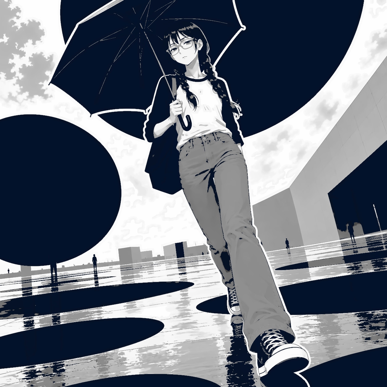 雨の街 | の人気AIイラスト・グラビア