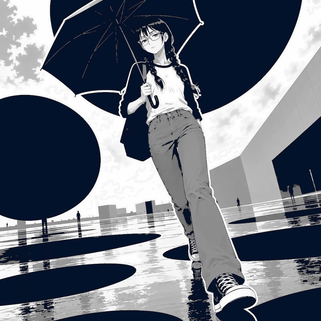 雨の街