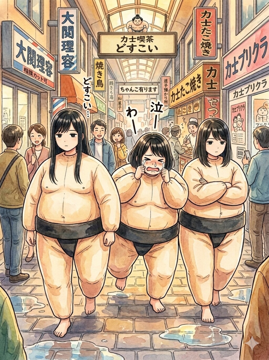 お姉ちゃんたち裸で歩いてる～😆