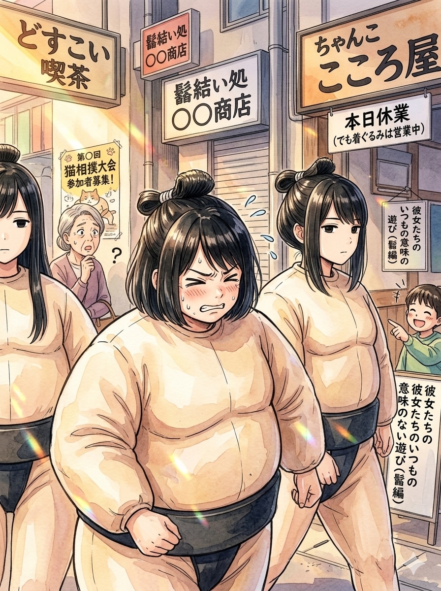 お姉ちゃんたち裸で歩いてる～😆
