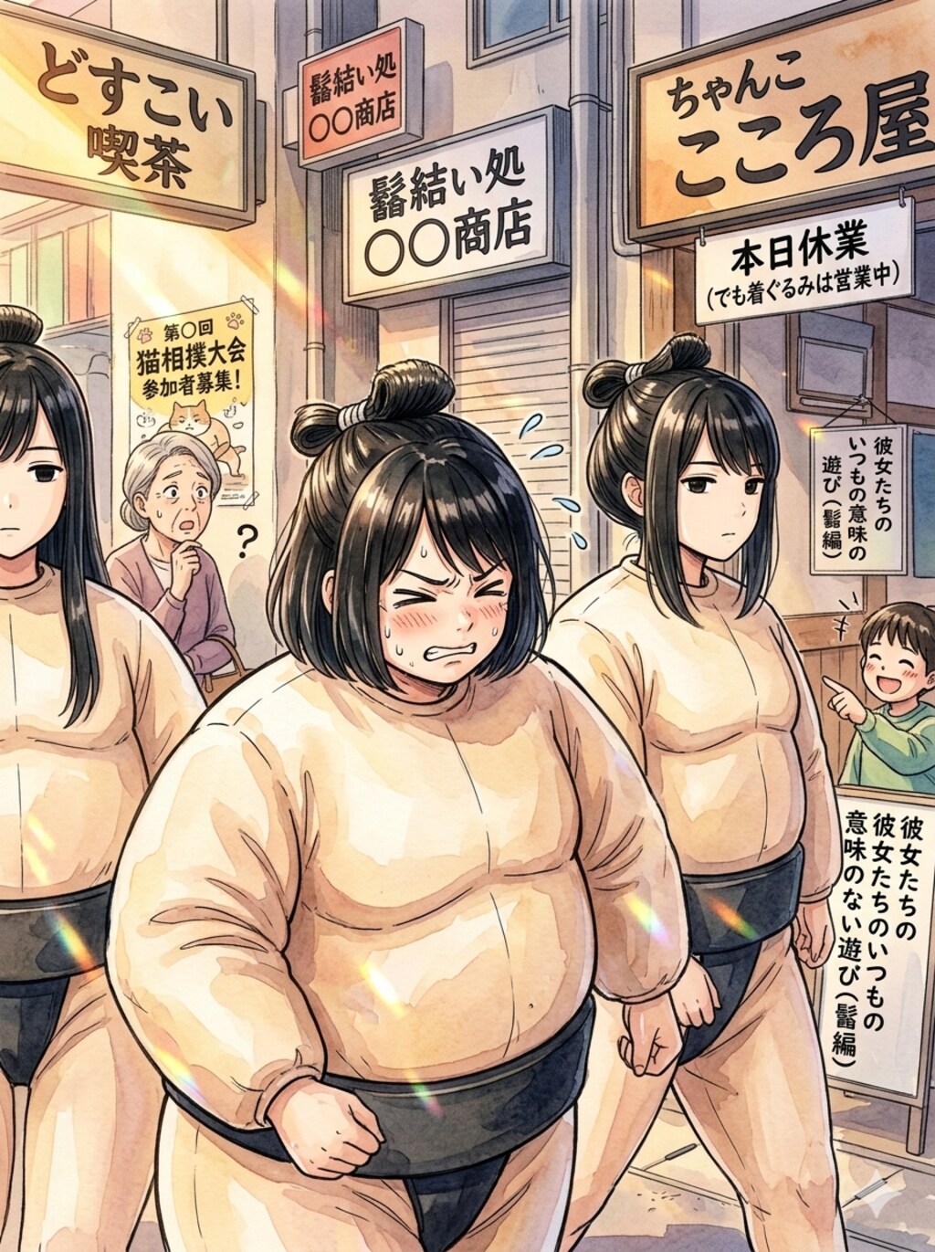 お姉ちゃんたち裸で歩いてる～😆