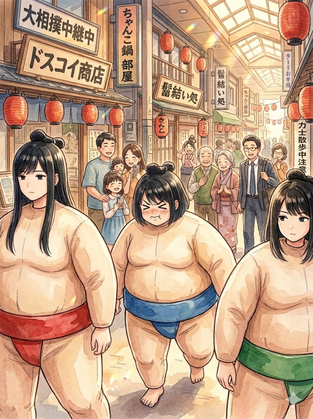 お姉ちゃんたち裸で歩いてる～😆