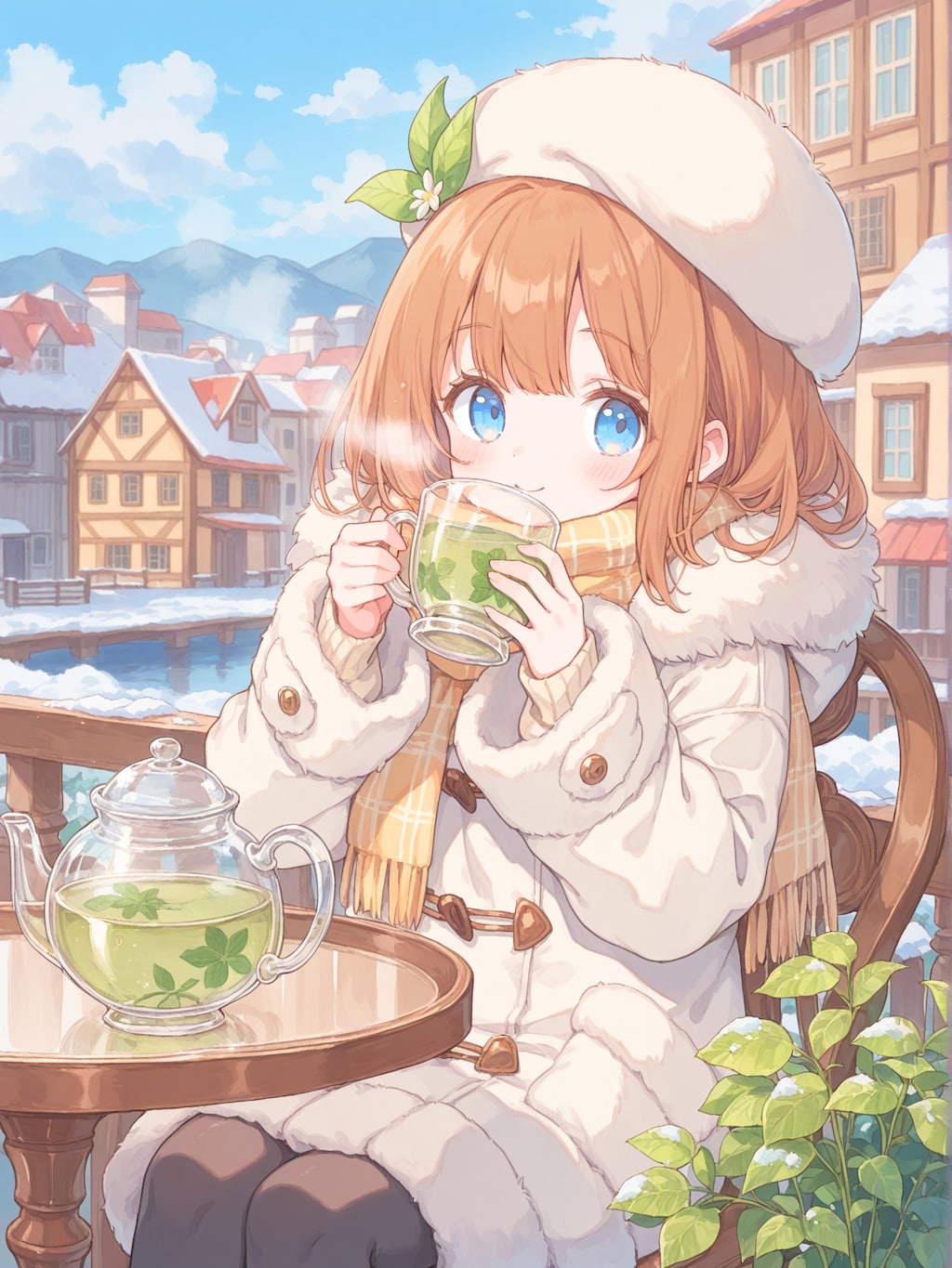 寒い日には暖まるミントハーブティー