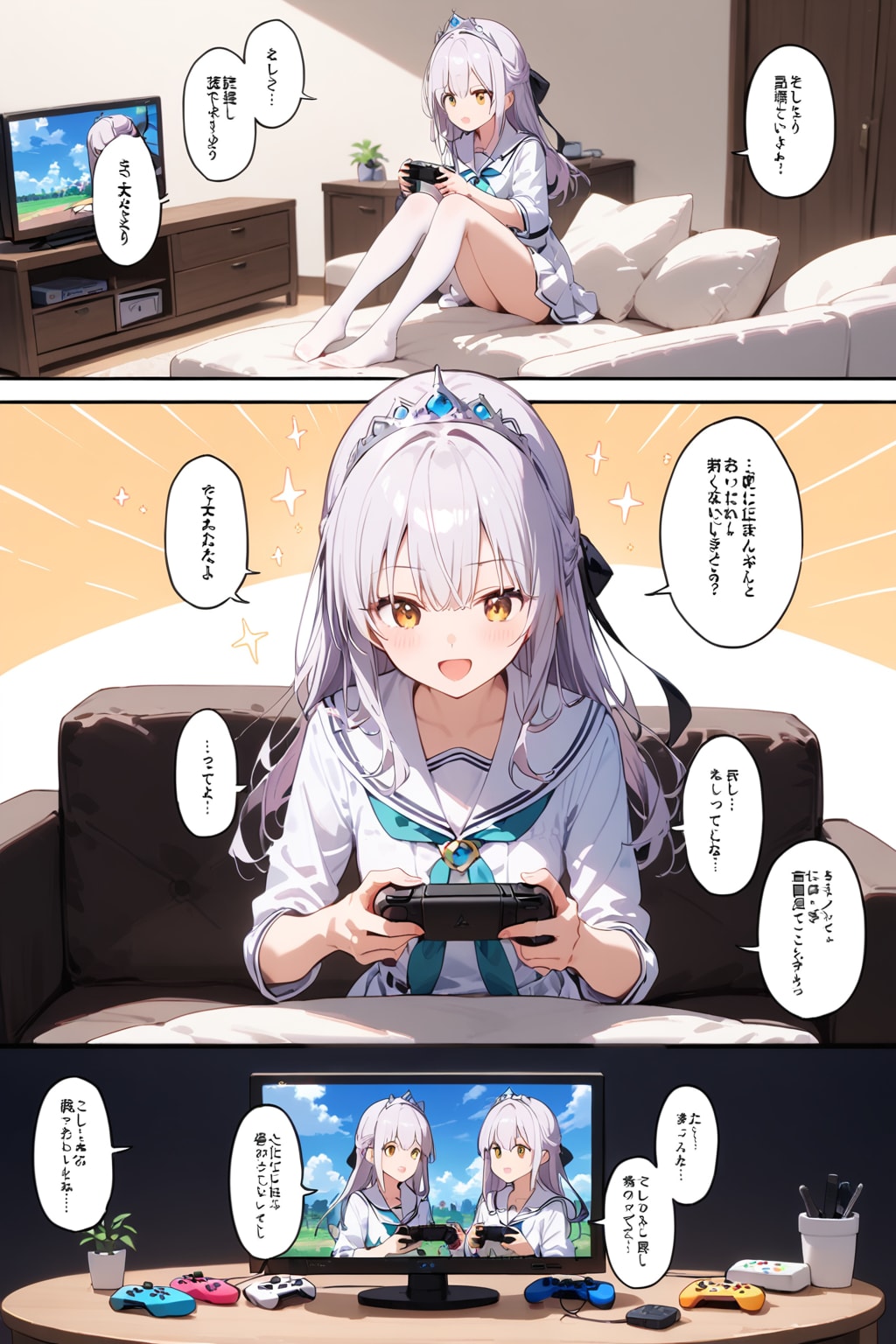 熱心に学ぶ姫