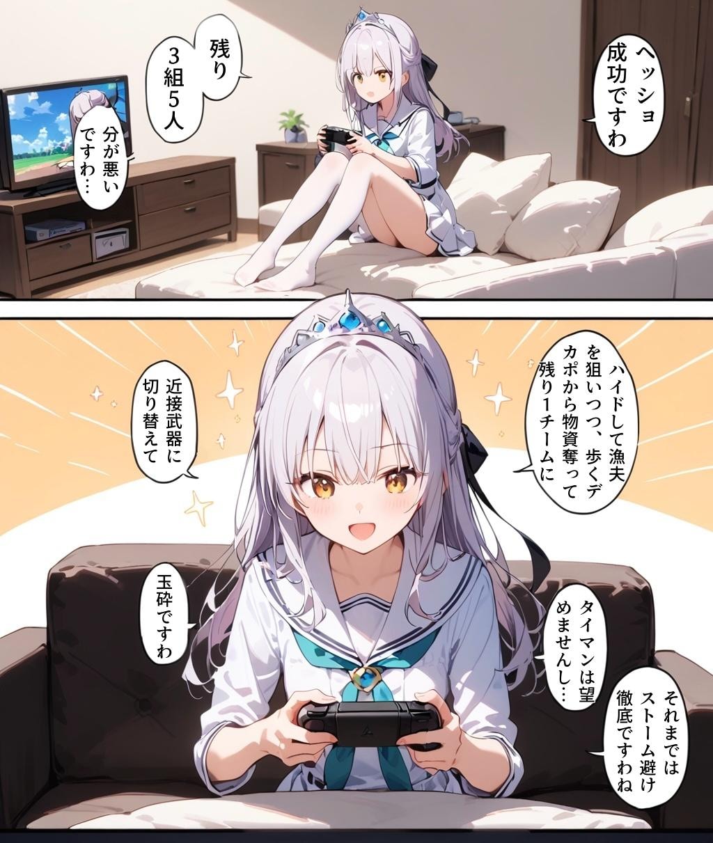 熱心に学ぶ姫