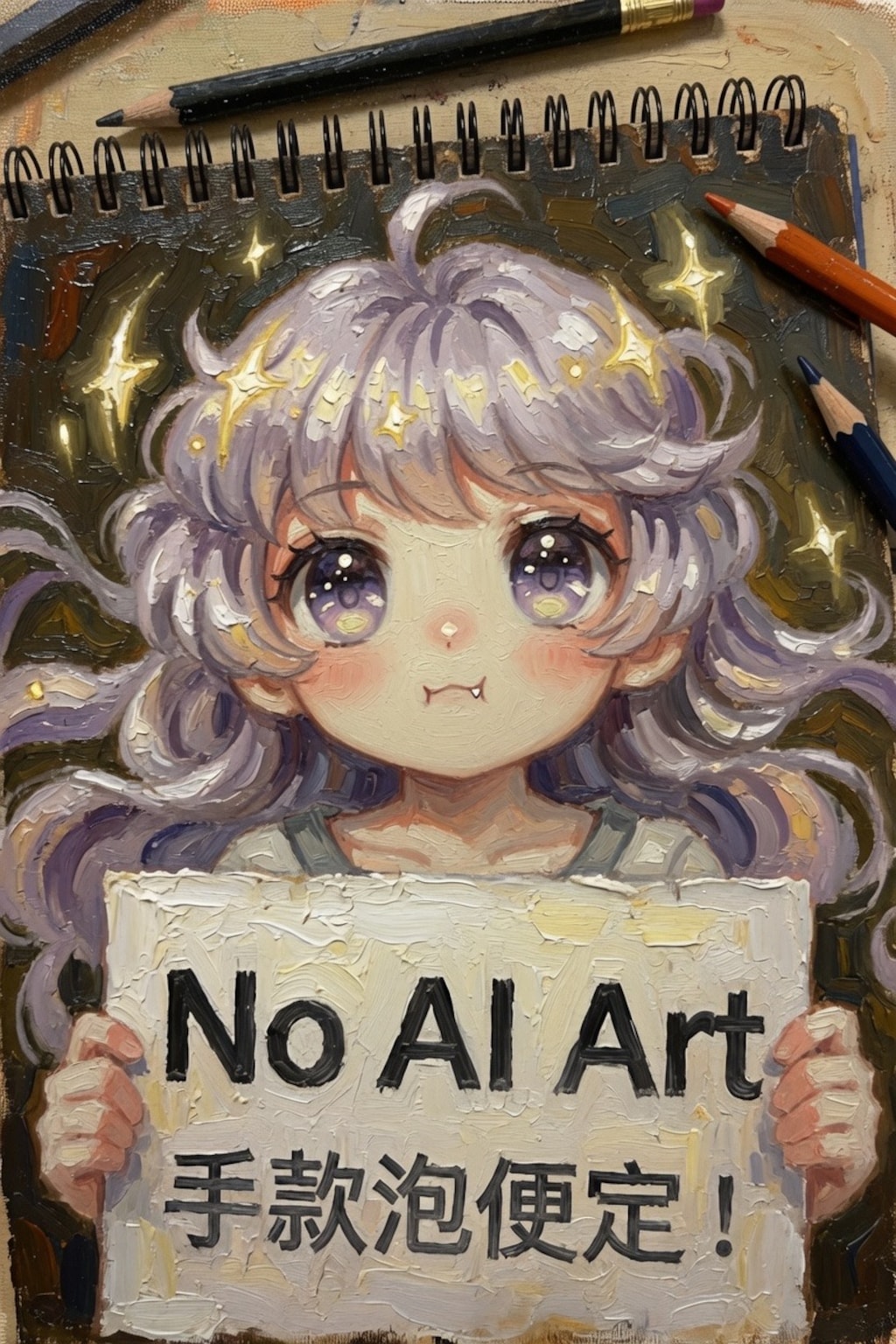 AI生成で作成された「AIイラストダメ！」のイラスト