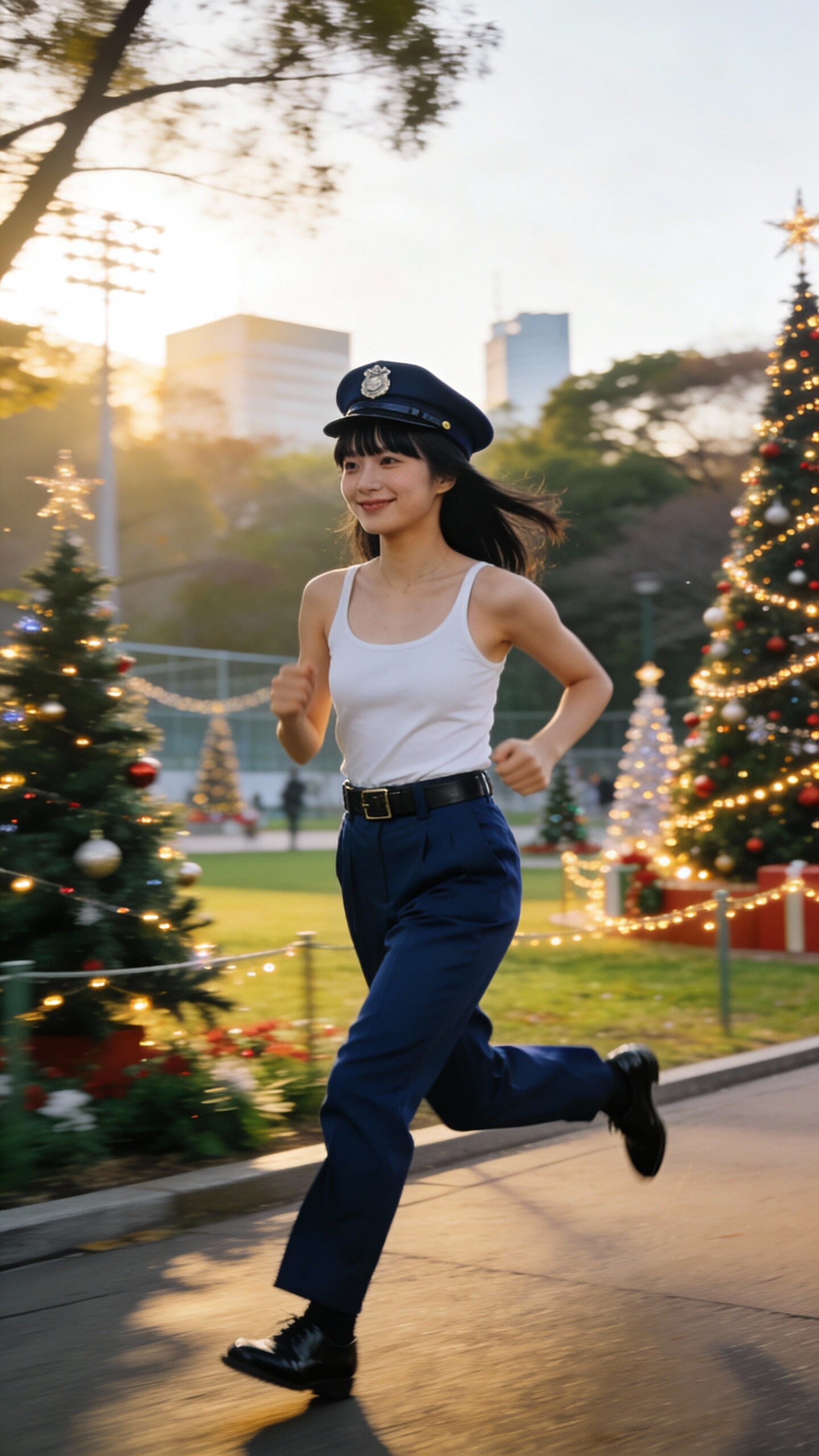かっこかわいい婦警愛崎咲綺の駒沢オリンピック公園クリスマスランニング