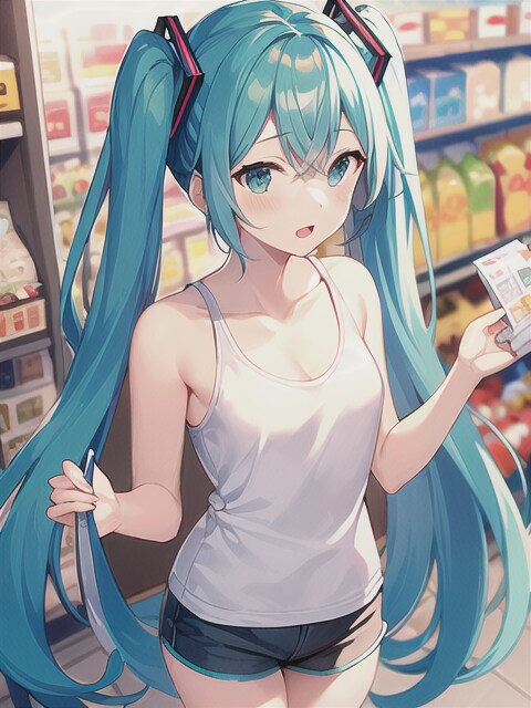 ミクさんと近所のスーパーで買い物してきた