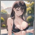巨乳黒水着H　Big breasts black swimsuit H 4枚目