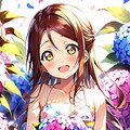 桜内梨子 紫陽花カーテン1 『さくらうちりこっぴーです♪』「奇跡だよー！」 2枚目