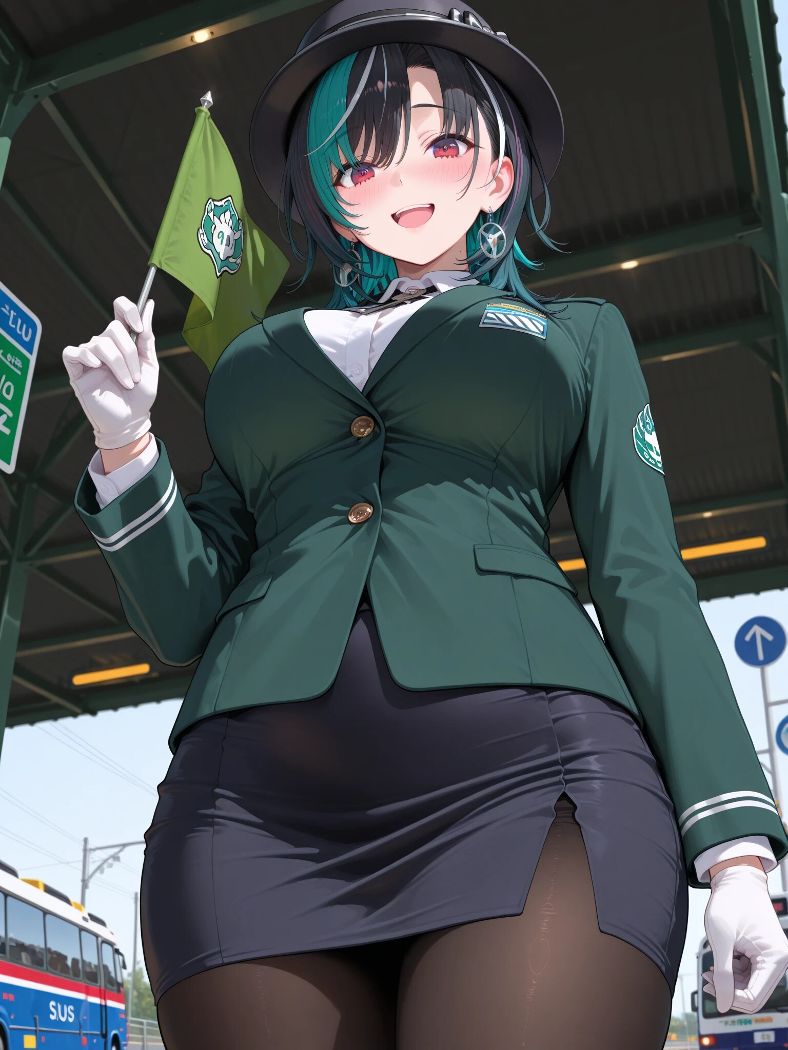 バスガイドの輪堂千速 | の人気AIイラスト・グラビア