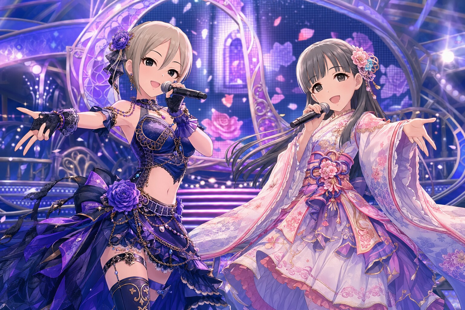 ライブをする小早川紗枝と塩見周子 | の人気AIイラスト・グラビア