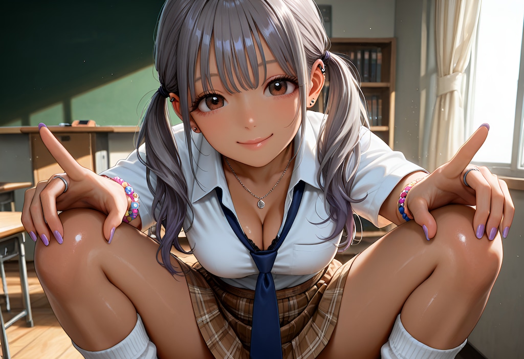 クラスの黒ギャルちゃん（ローツインテ）