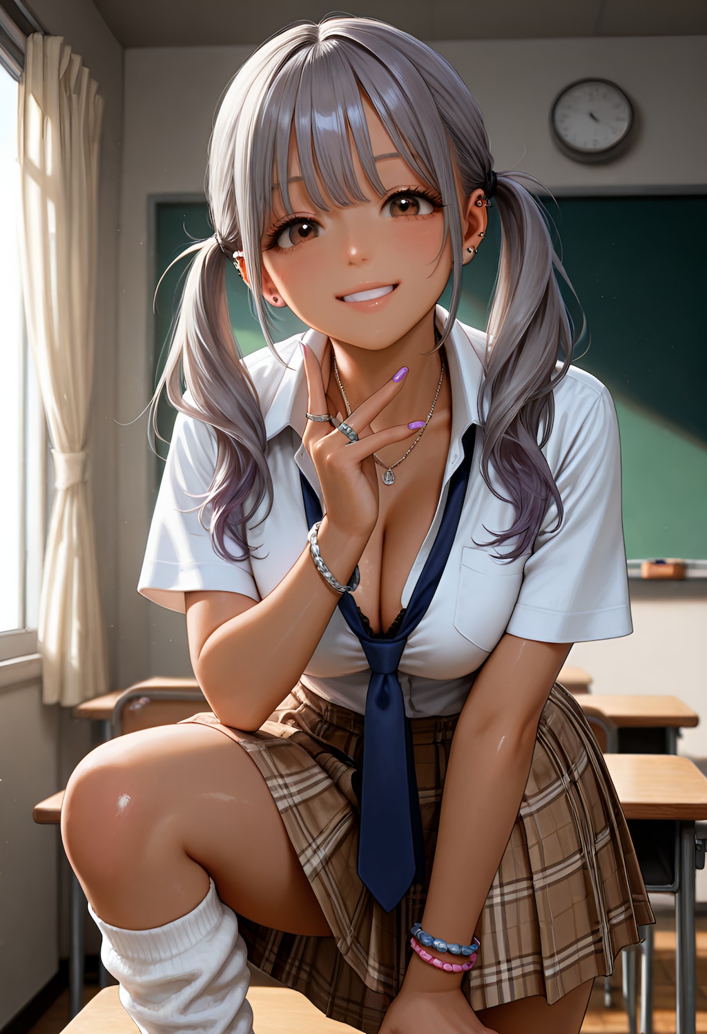 クラスの黒ギャルちゃん（ローツインテ）