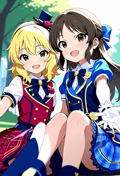 仲良し二人組（橘ありすと桜井桃華） | の人気AIイラスト・グラビア