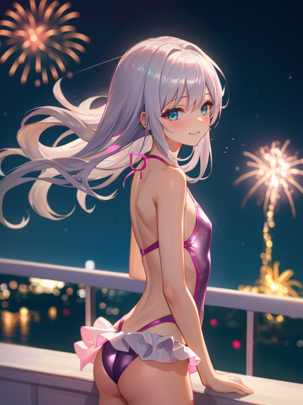 どこかで花火が上がってる。