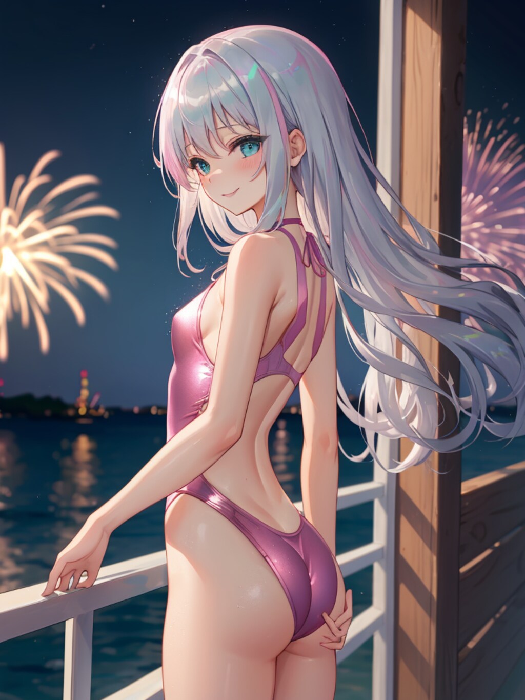 どこかで花火が上がってる。