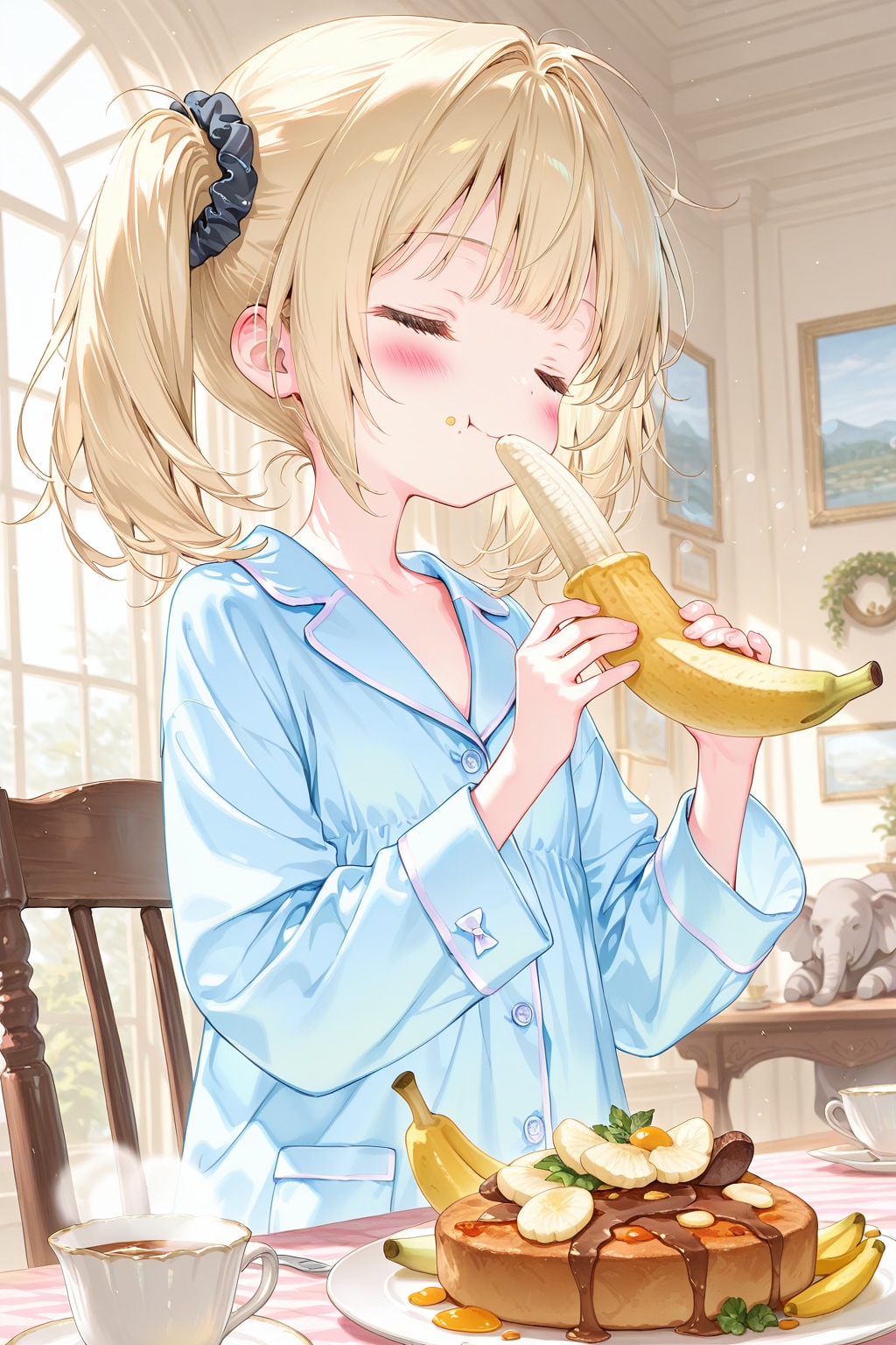 朝食はバナナ