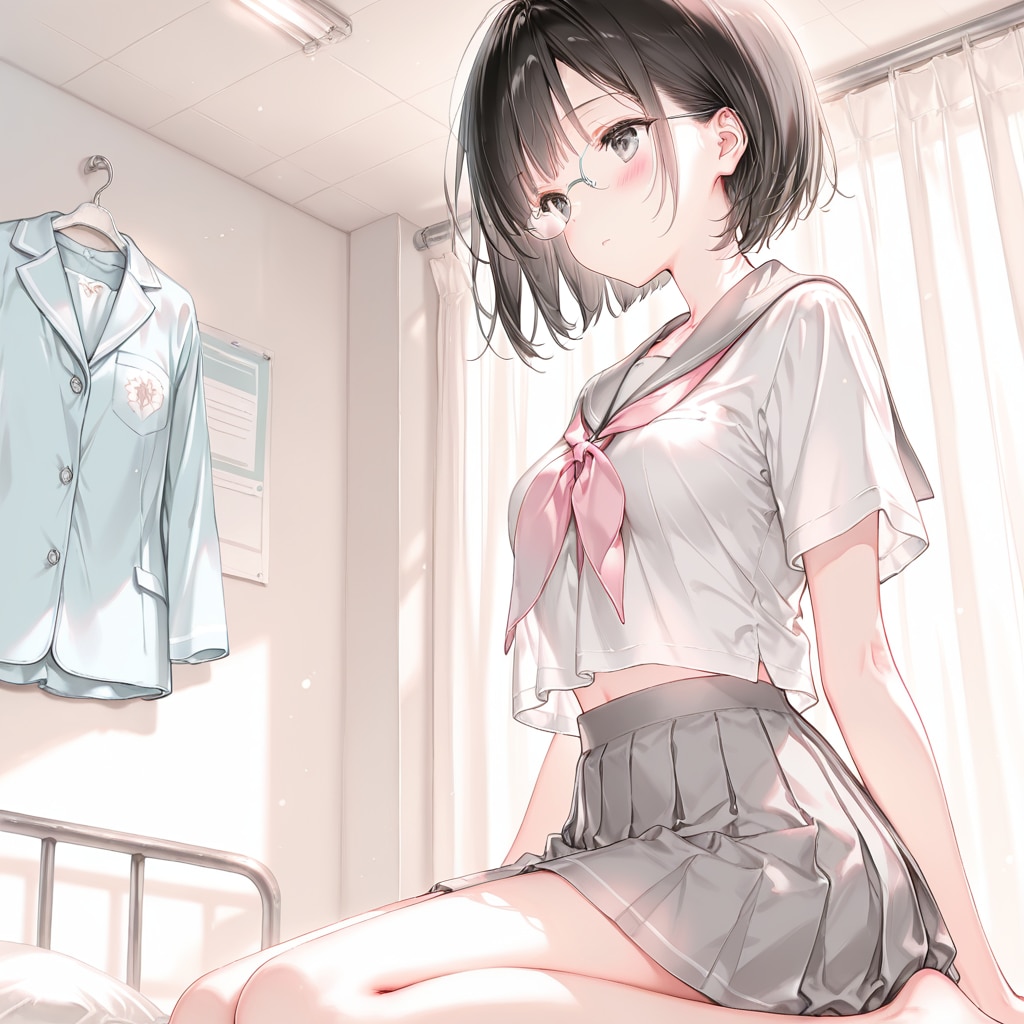 女の子座り(保健室) | の人気AIイラスト・グラビア