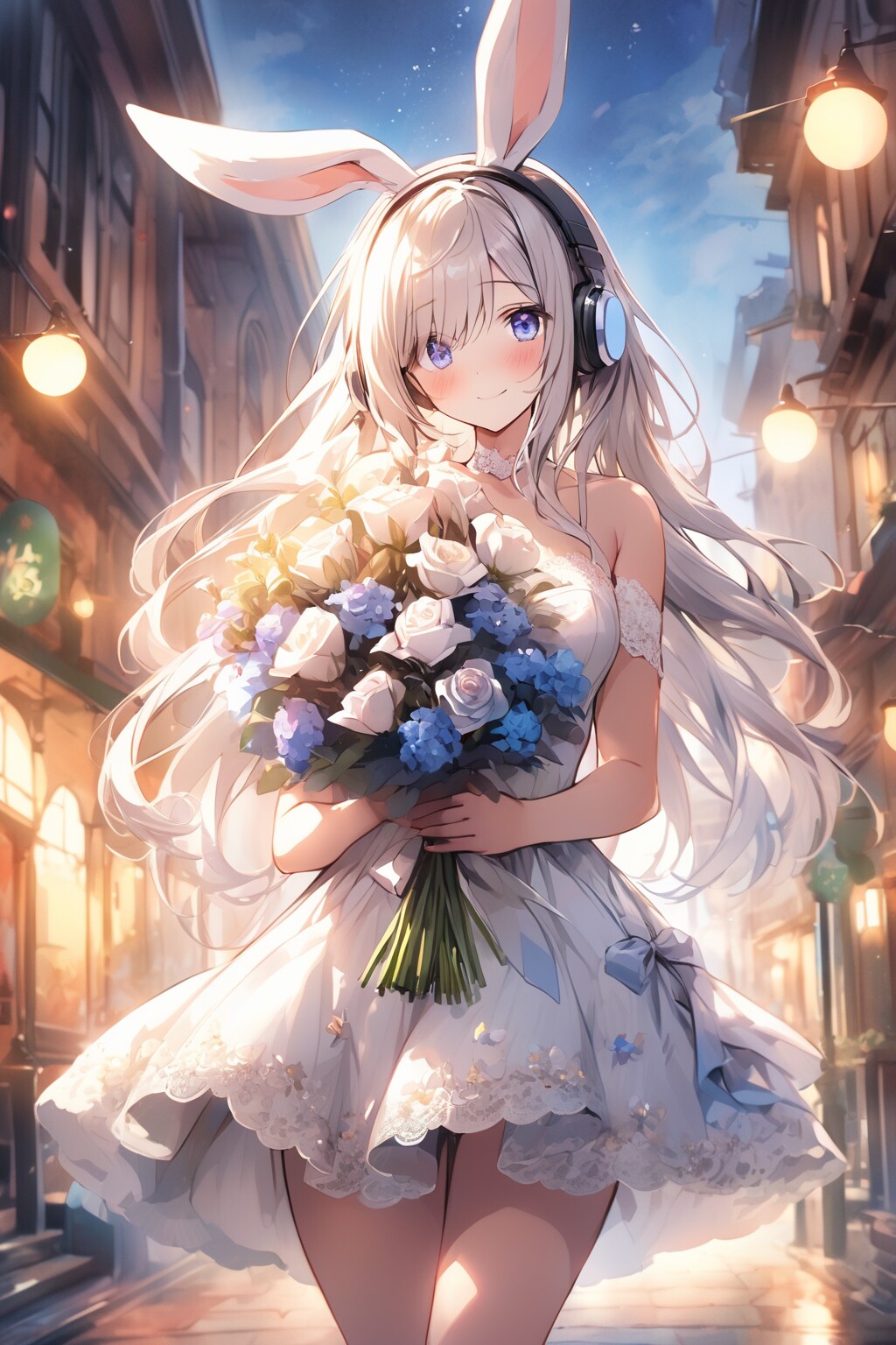 ウサ耳型ヘッドフォン | の人気AIイラスト・グラビア