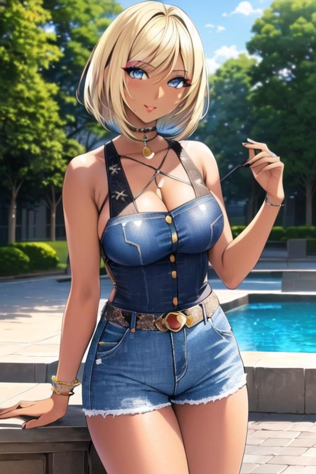 褐色ショートボブ娘