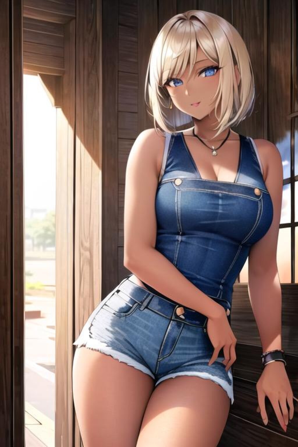 褐色ショートボブ娘