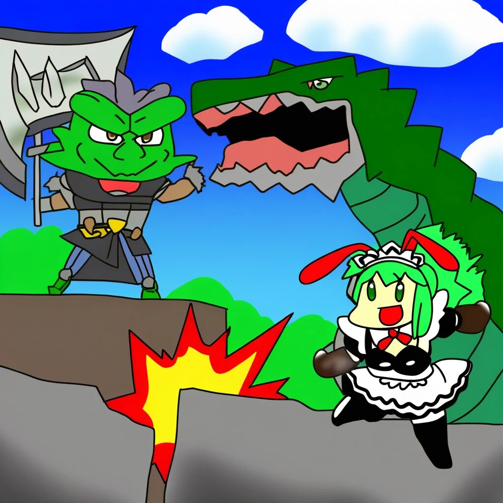 メイドバニー装備ドラゴンバスターちゃんだっ！ | の人気AIイラスト・グラビア