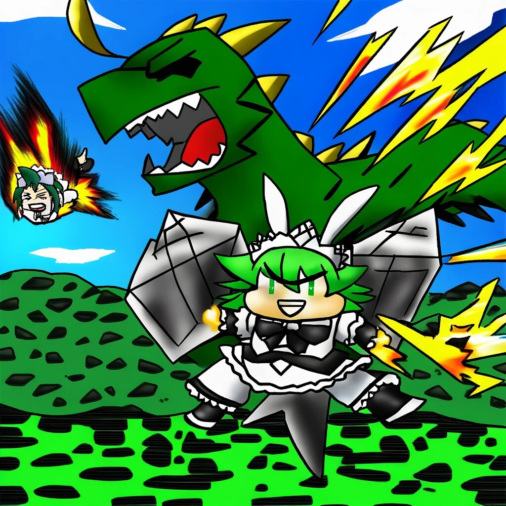 メイドバニー装備ドラゴンバスターちゃんだっ！