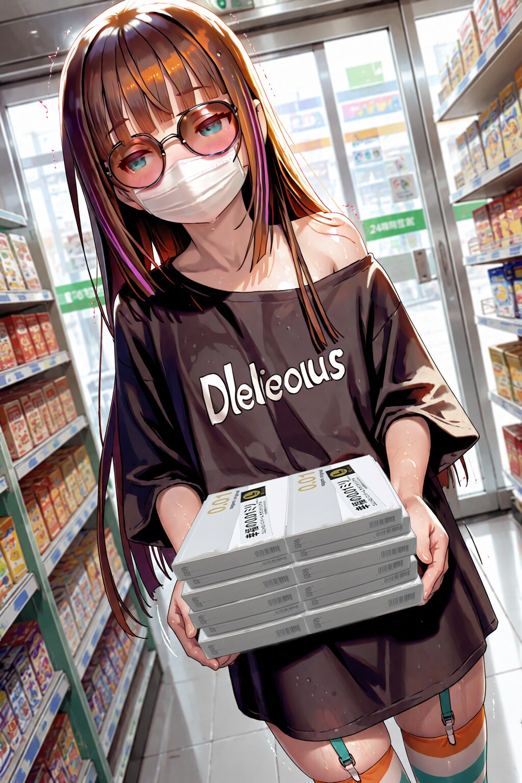 コンビニでお買い物する配信者くん