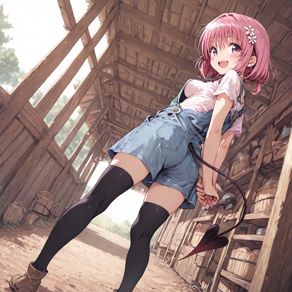 農家でのんびり働きモモちゃん