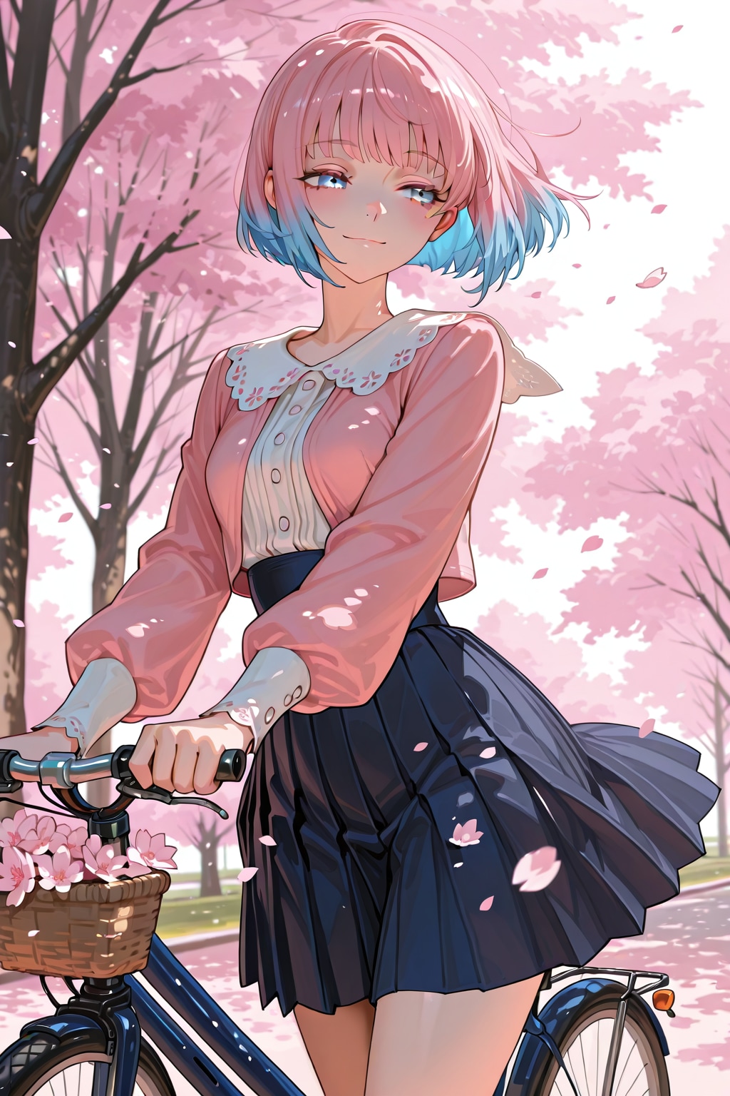 桜の下のライド | の人気AIイラスト・グラビア