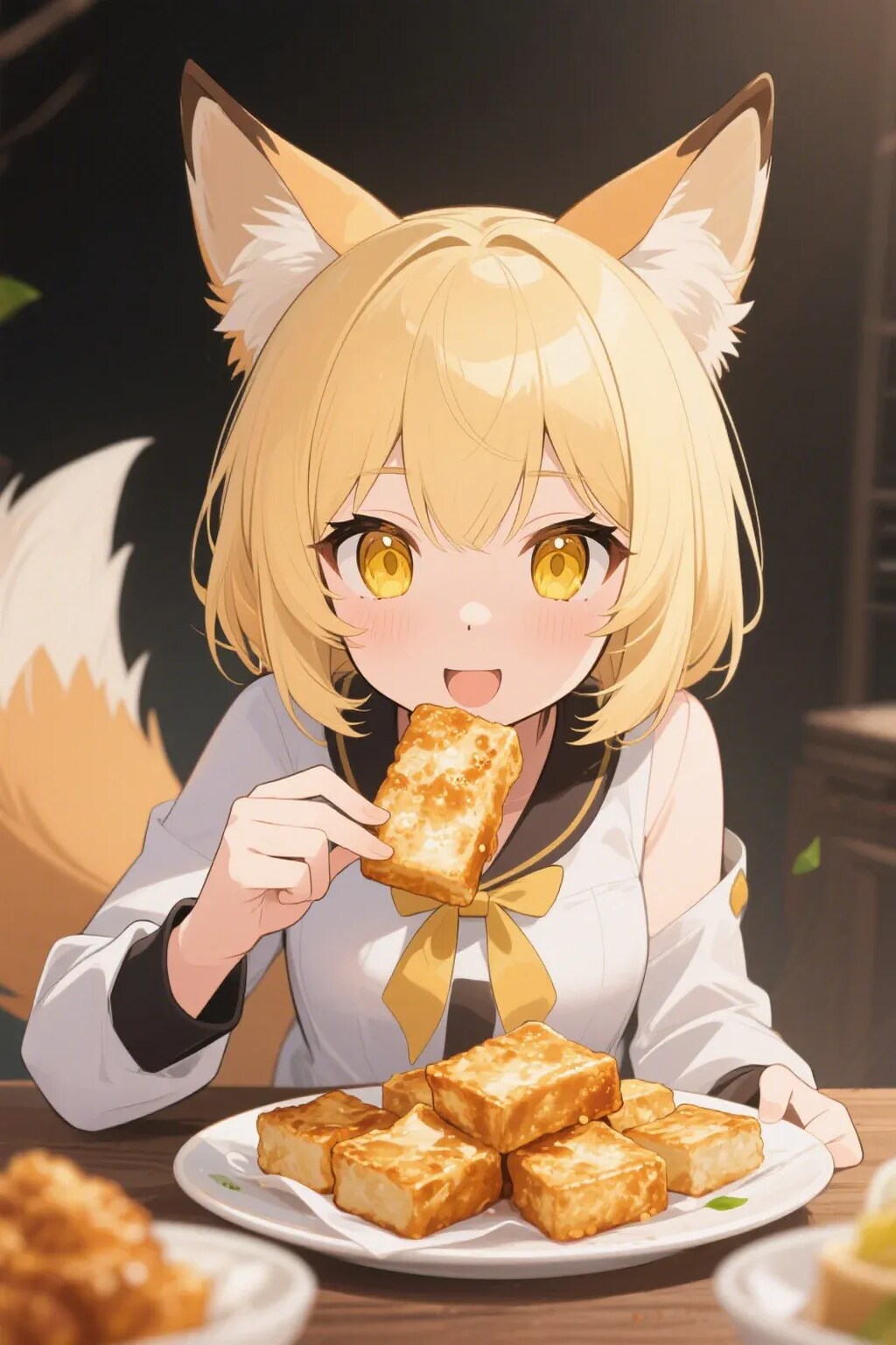 いなりの日なので夕飯は厚揚げなポンコツキツネ