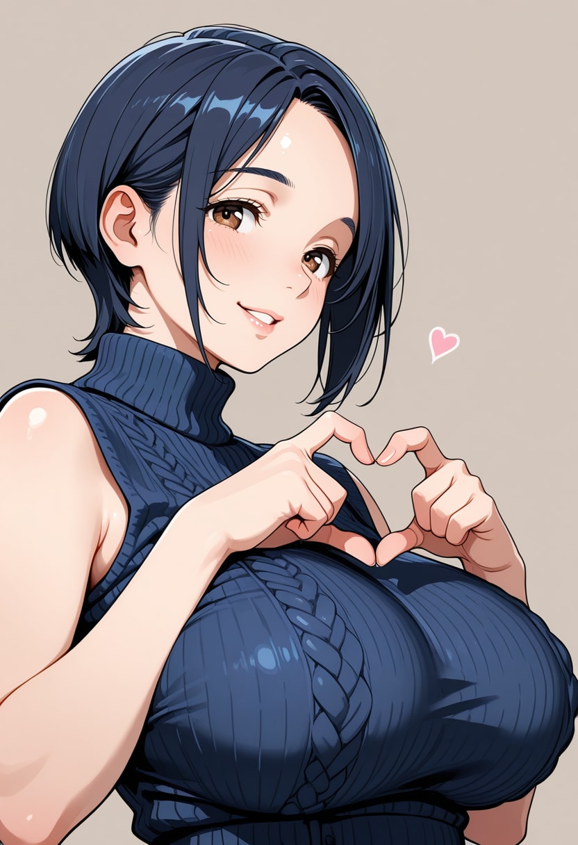 指でハート